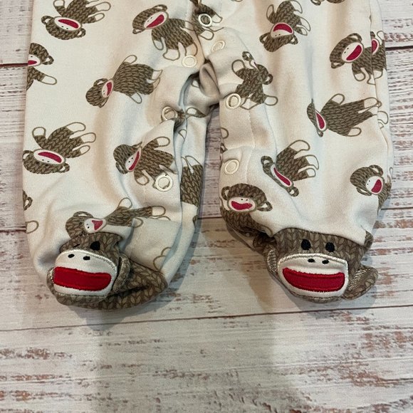 Sock Monkey Footed Pajamas - Picture 3 of 4